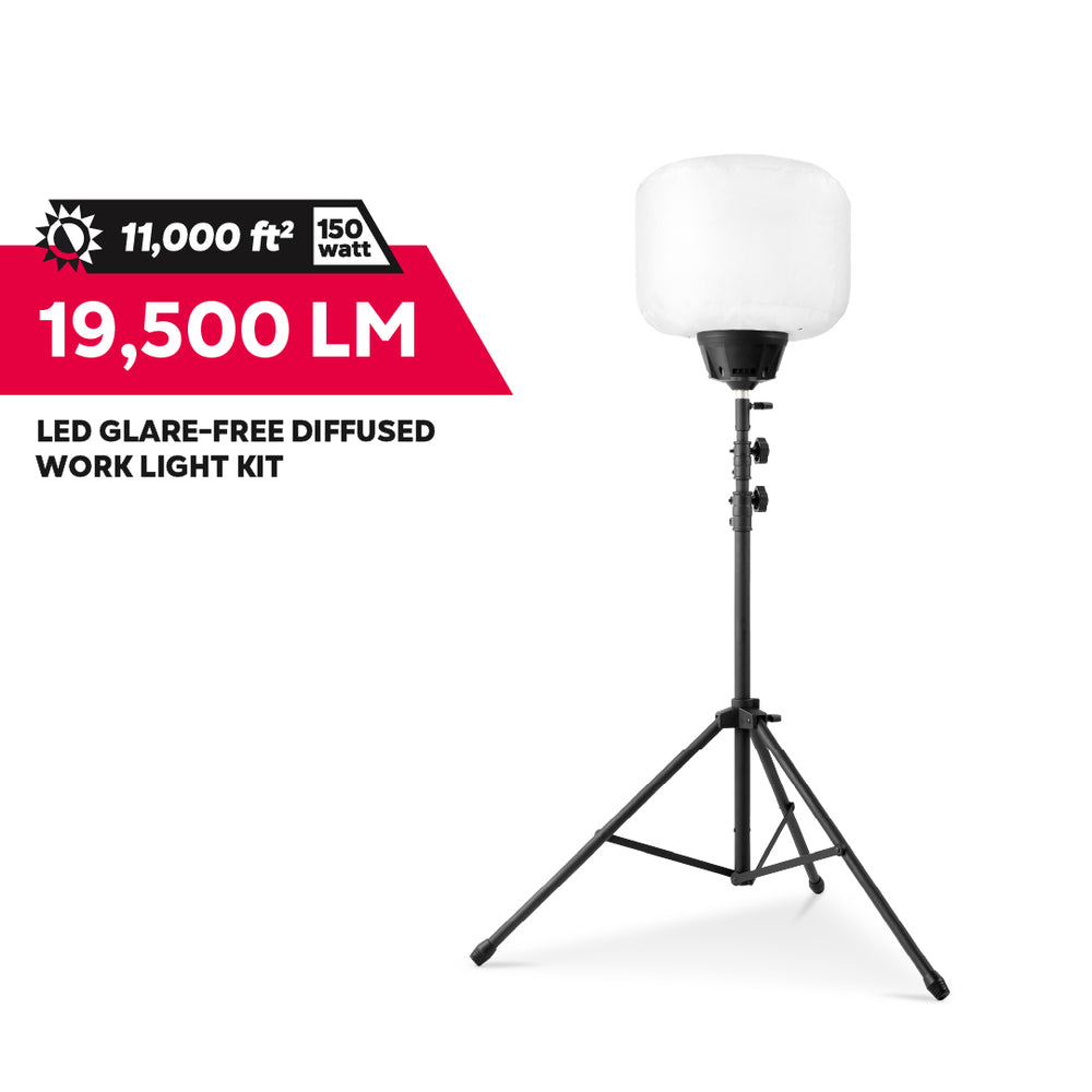 19,500 Lumens LED Glare-Free Diffused Work Light Kit