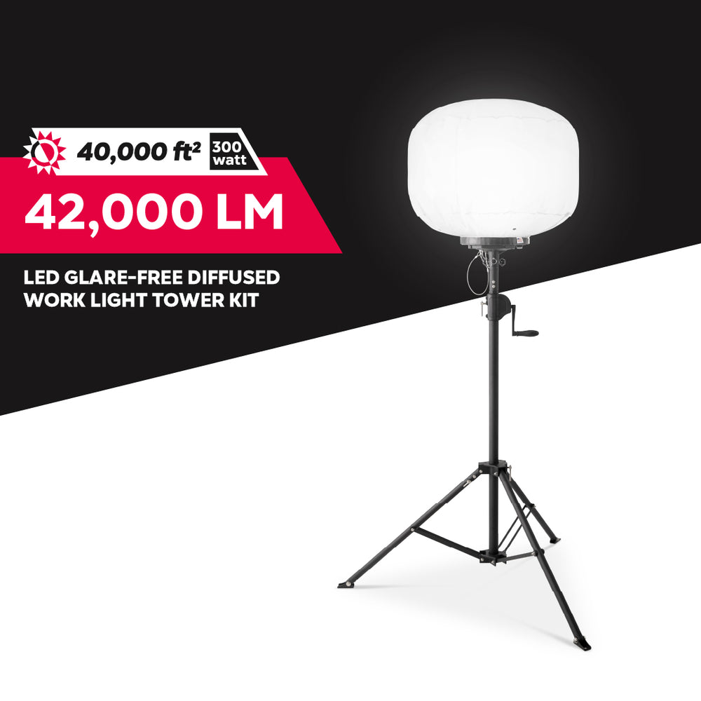42,000 Lumens LED Glare-Free Diffused Work Light Tower Kit