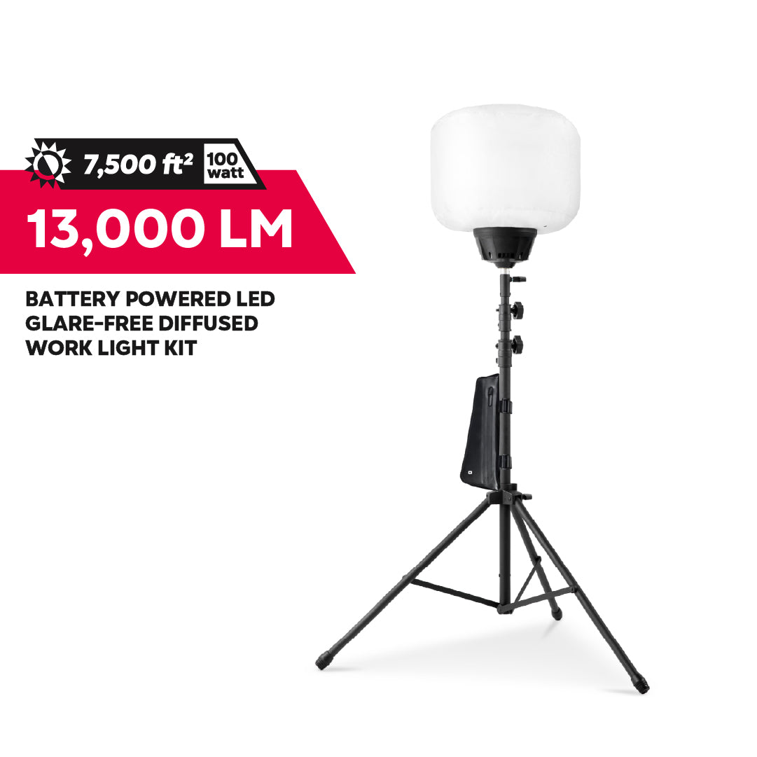 13,000 Lumens LED Glare-Free Diffused Work Light Kit