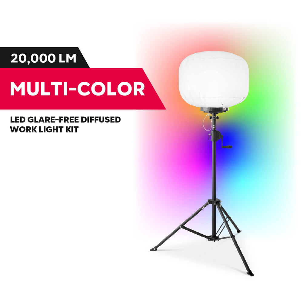 20,000 LM Multi-Color LED Glare-Free Diffused Work Light Kit