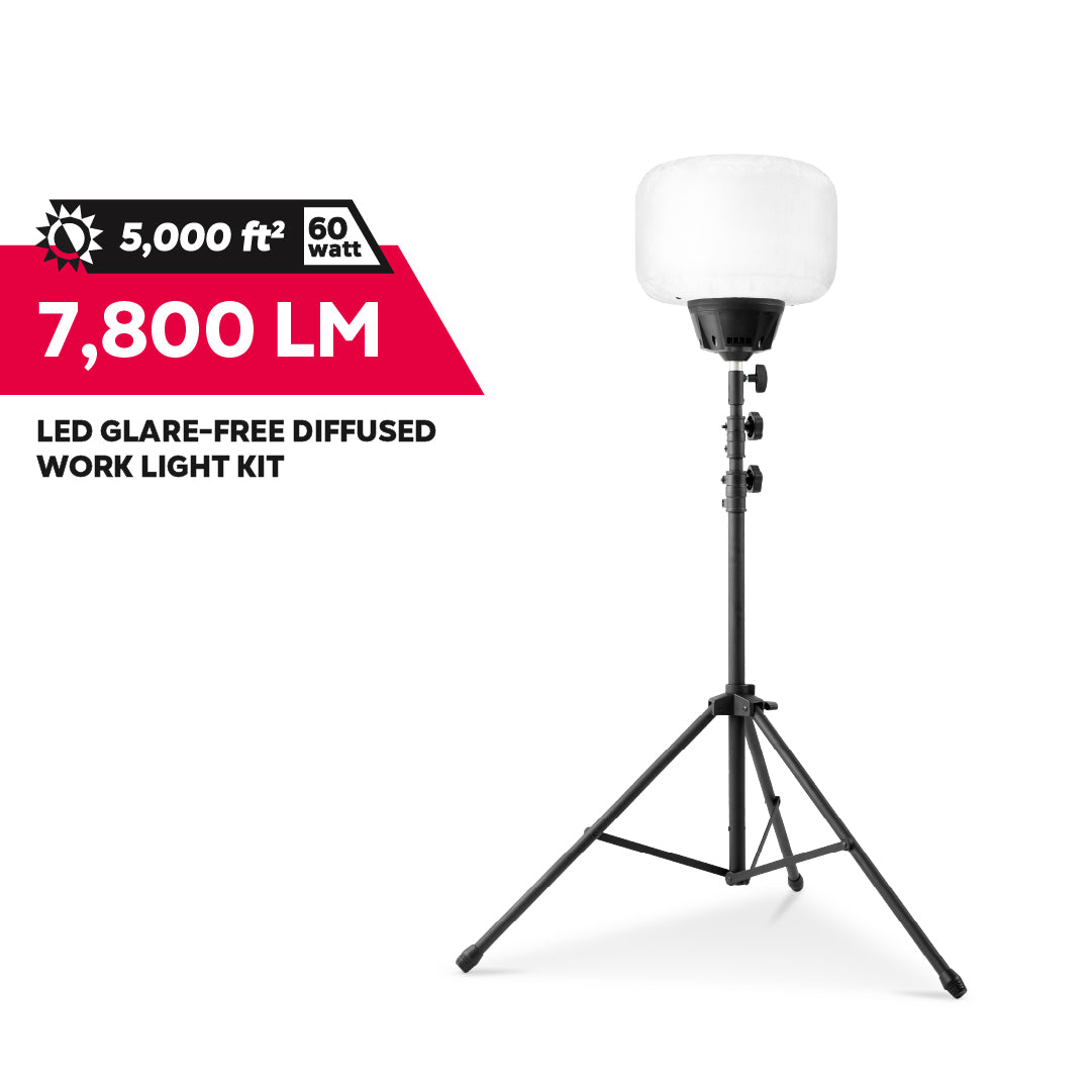 7,800 Lumens LED Glare-Free Diffused Work Light Kit