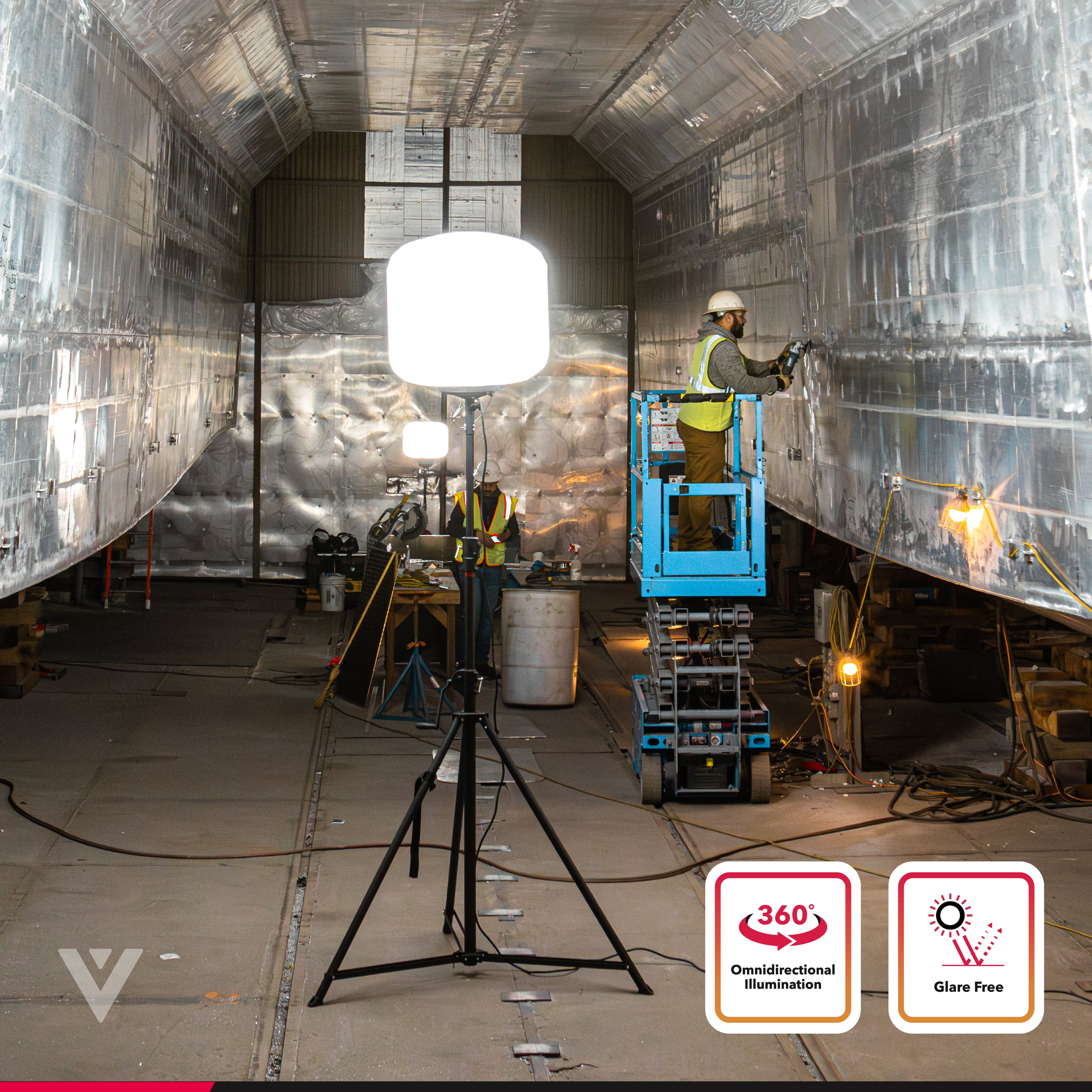 135,000 Lumens High Efficiency LED Glare-Free Diffused Work Light Tower Kit