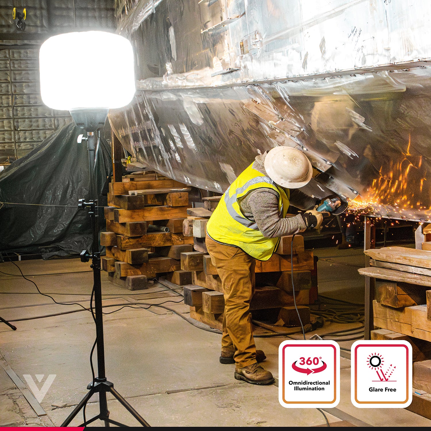 13,000 Lumens LED Glare-Free Diffused Work Light Kit