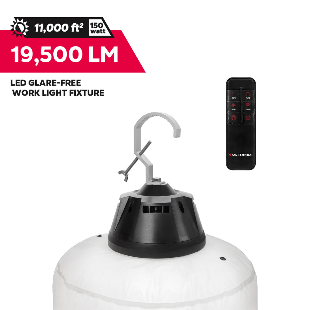 19,500 Lumens LED Glare-Free Diffused Work Light Fixture