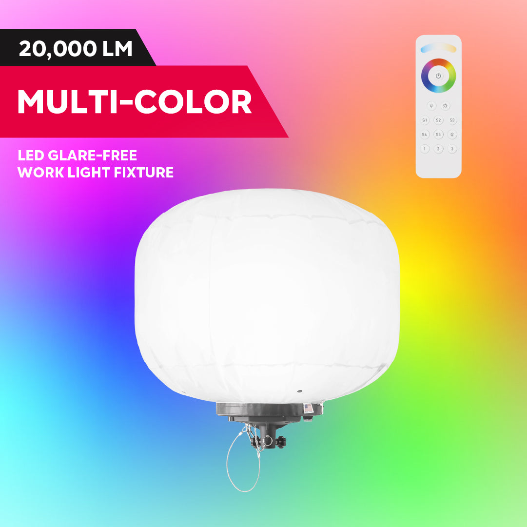 20,000 Lumens Multi-Color LED Glare-Free Diffused Work Light Fixture ...